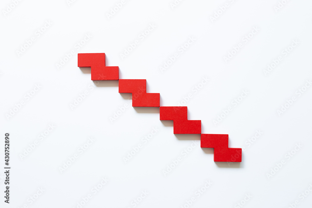 Stairs block on white background. Growth and challenge concept Stairs block on white background. Growth and challenge concept
