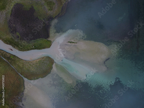 Aerial shot of Rio de la Plata in South America photo