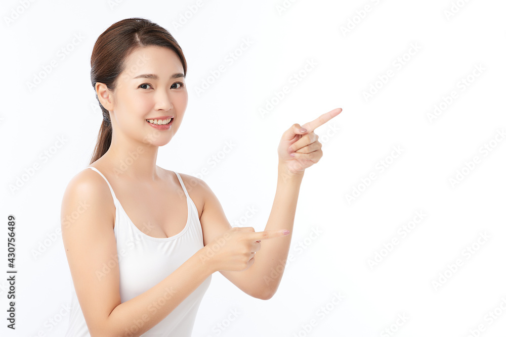 Beautiful young asian woman with clean fresh skin on white background, Face care, Facial treatment, Cosmetology, beauty and spa, Asian women portrait Beautiful young asian woman with clean fresh skin on white background, Face care, Facial treatment, Cosmetology, beauty and spa, Asian women portrait