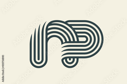AP monogram logo.Typographic signature icon.Overlapping letter a and letter p.Lettering sign isolated on light fund.Alphabet initials.Uppercase characters.Modern, corporate, web, tech style.