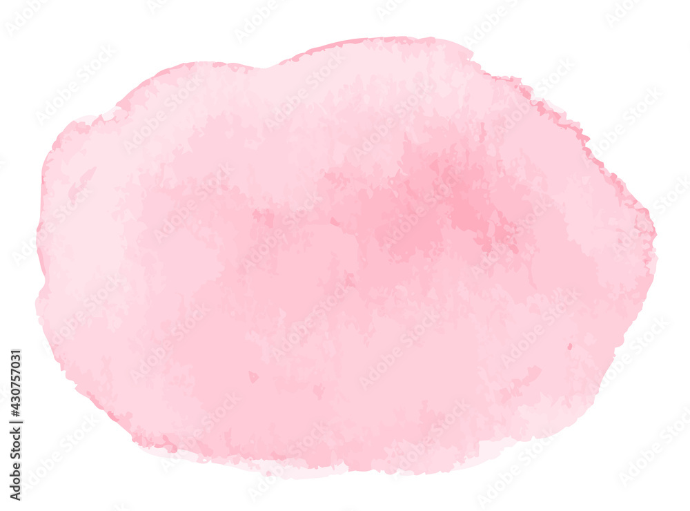 Pink Watercolor Vector Stain Isolated White