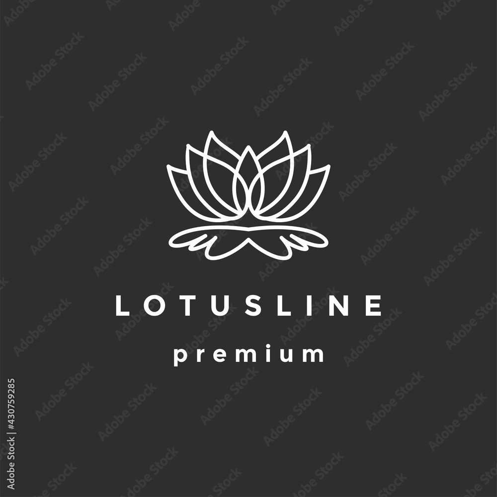 Lotus logo vector design on black background