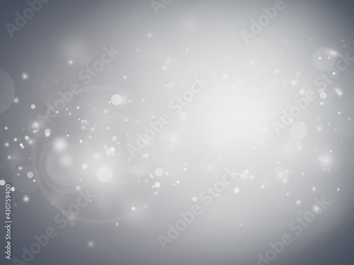 Gray sparkle rays glitter lights with bokeh elegant lens flare abstract background. Dust sparks background.