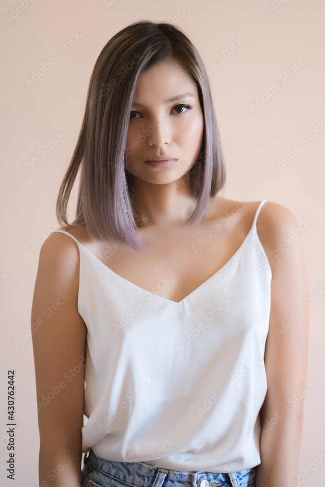 Portrait of beautiful emotional woman. Studio shot. Portrait of beautiful emotional woman. Studio shot.