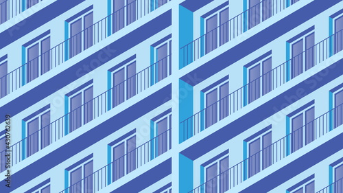 Isometric Building Facade Illustration