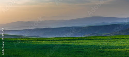 Sunset in the mountains of Azerbaijan.