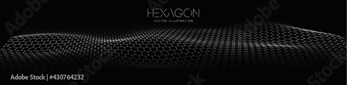 Hexagon wave vector template. Modern 3d graphic geometric background. Digital technology web flow abstract background. EPS 10.