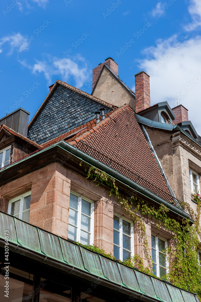 Old town and tiled roofs. Nuremberg, Germany Old town and tiled roofs. Nuremberg, Germany
