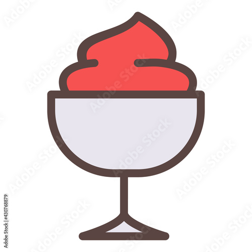 ice cream cold single isolated icon with filled line style