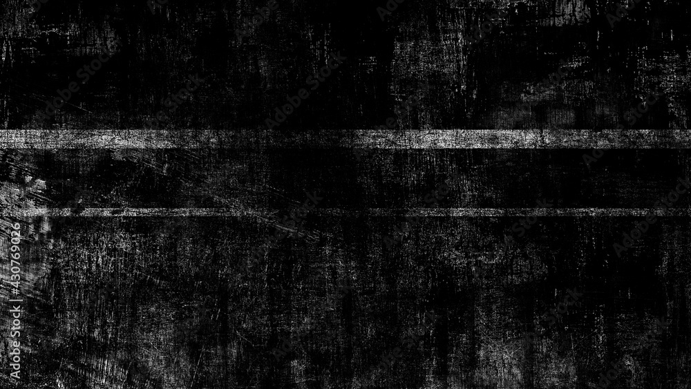 Black and white texture of scratches, chips, scuffs, dirt on old aged surface . Old film effect overlays for space or text. Stock illustration.