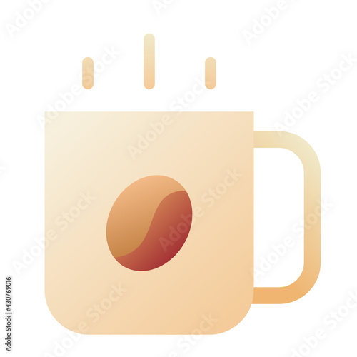 coffee mug bean single isolated icon with smooth style