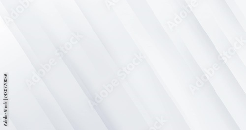 Elegant light grey white seamless looped background. Diagonal white stripes animation. Digital minimal geometric 3d BG. Technology metallic line. Premium luxury design template. Animated soft pattern 