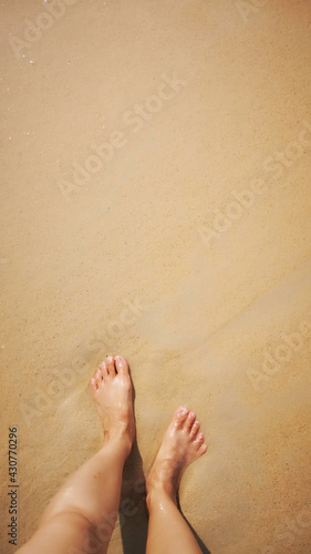 My feet on wet fine sand - V.2