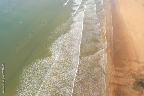 Westward Ho! beach from the air, North Devon, UK