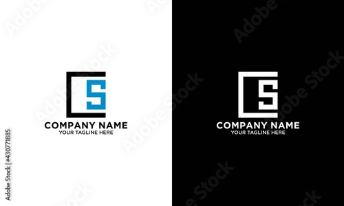 initial letter CS logo vector illustration isolated on white background