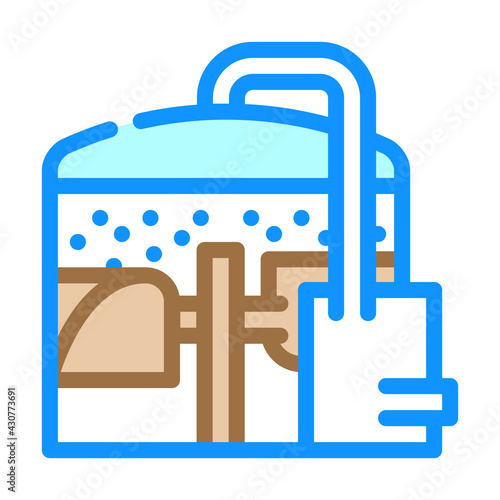 methane tank or biogas plant, digester or reactor color icon vector. methane tank or biogas plant, digester or reactor sign. isolated symbol illustration
