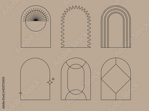 Fotografiet Vector set of design elements and shapes for abstract backgrounds and modern art
