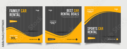 Rental car social media and instagram post template