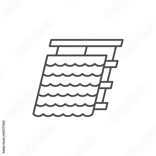 Roofing process line outline icon