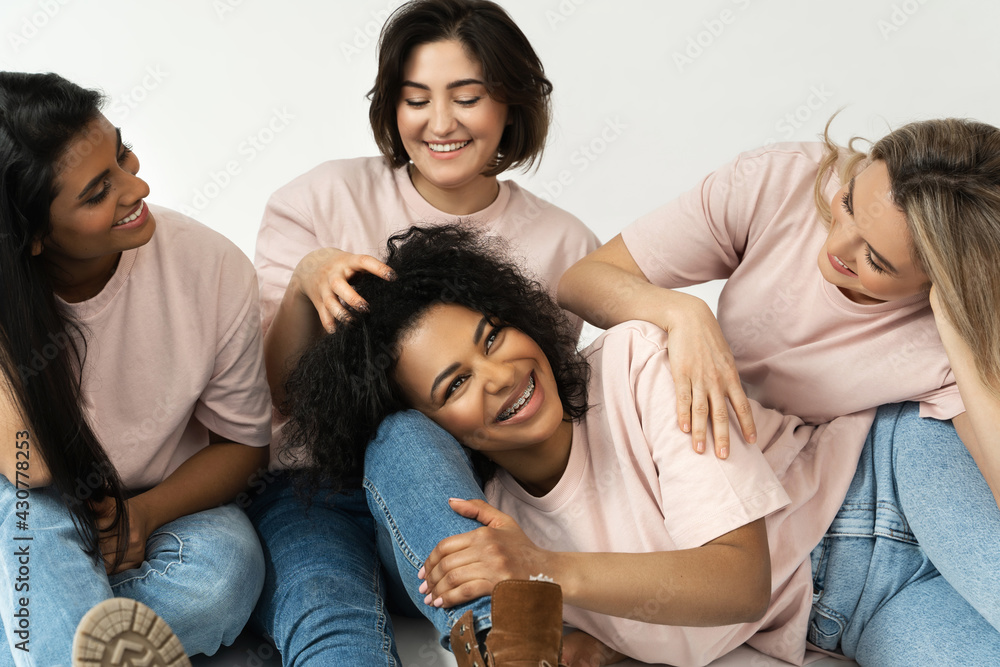 Multicultural diversity and friendship. Group of different ethnicity women. Multicultural diversity and friendship. Group of different ethnicity women.