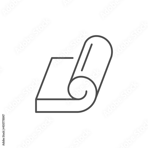 Insulation roll line outline icon photo