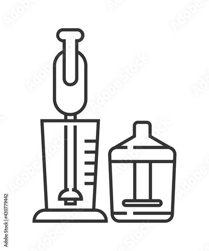 Mixer, blender pixel perfect icon vector. Kitchen small appliances line sign. Household tools symbol for app, web.