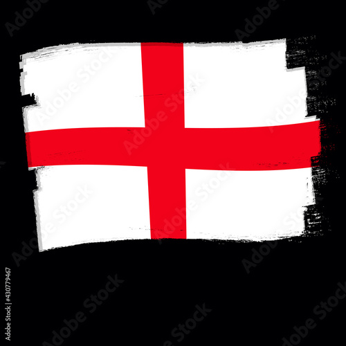 Flag of England, banner with grunge brush