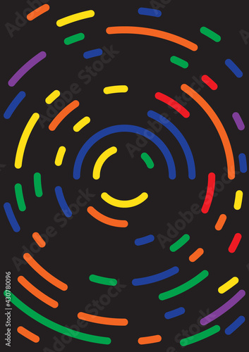 Business card with bright geometric energetic shapes, modern design. Vector illustration.