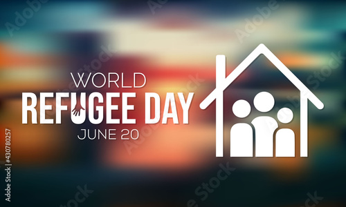 World Refugee day is observed every year on June 20, they are person who has been forced to leave their country in order to escape war, persecution, or natural disaster. Vector illustration.