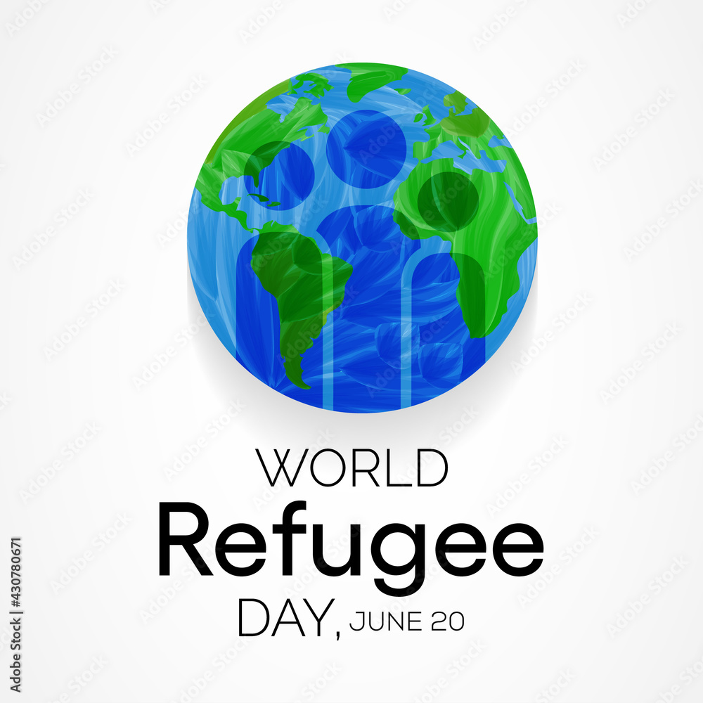 World Refugee day is observed every year on June 20, they are person who has been forced to leave their country in order to escape war, persecution, or natural disaster. Vector illustration.