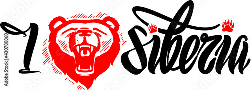 I love siberia sign logo emblem