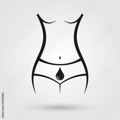 Women intimate hygiene product line icon. Female body intimate care symbol.