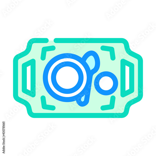 dishware on tray buffet color icon vector. dishware on tray buffet sign. isolated symbol illustration