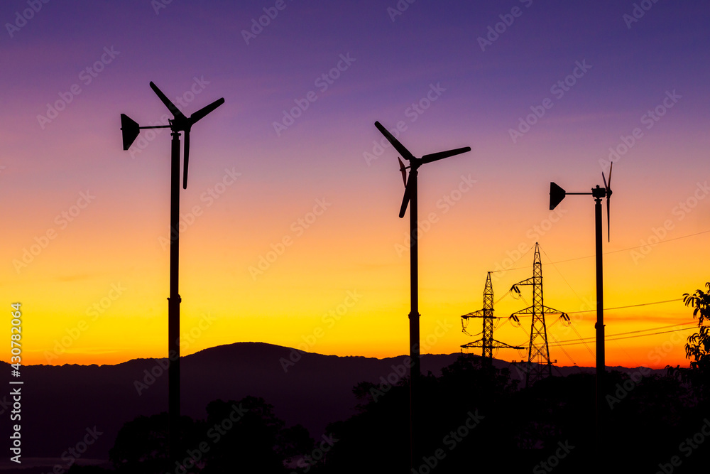 Obraz premium renewable energy with wind turbines