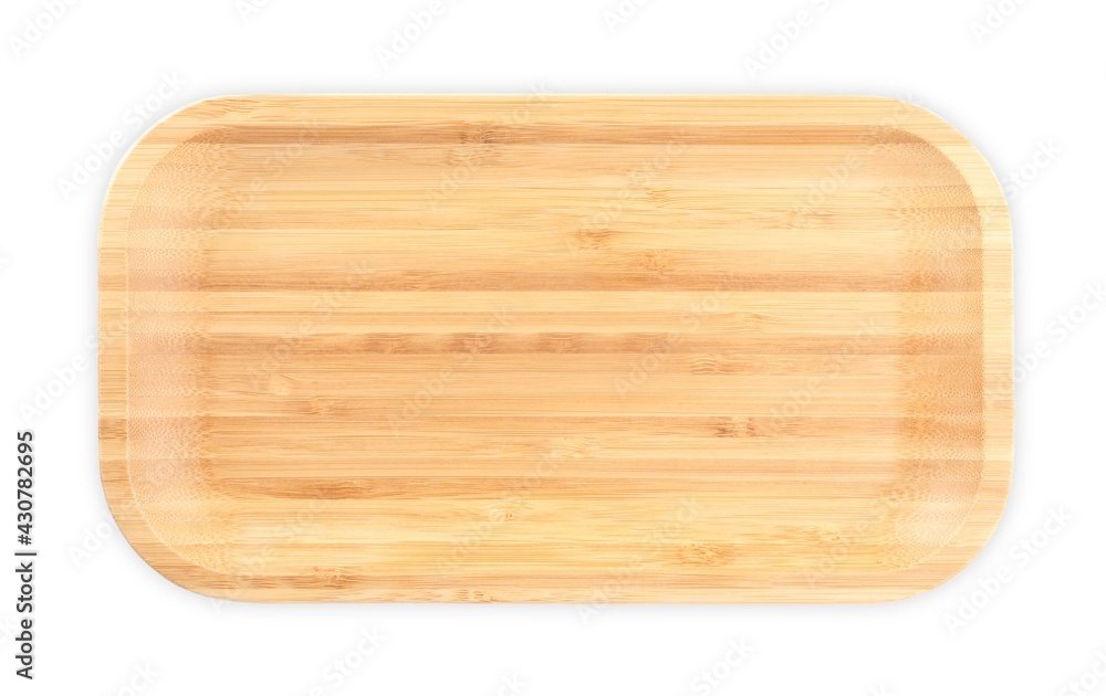 Empty clean wooden plate isolated on white, top view Empty clean wooden plate isolated on white, top view