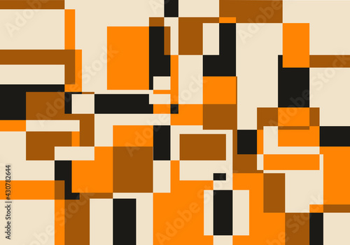 Fondo geométrico negro, marrón y naranja.