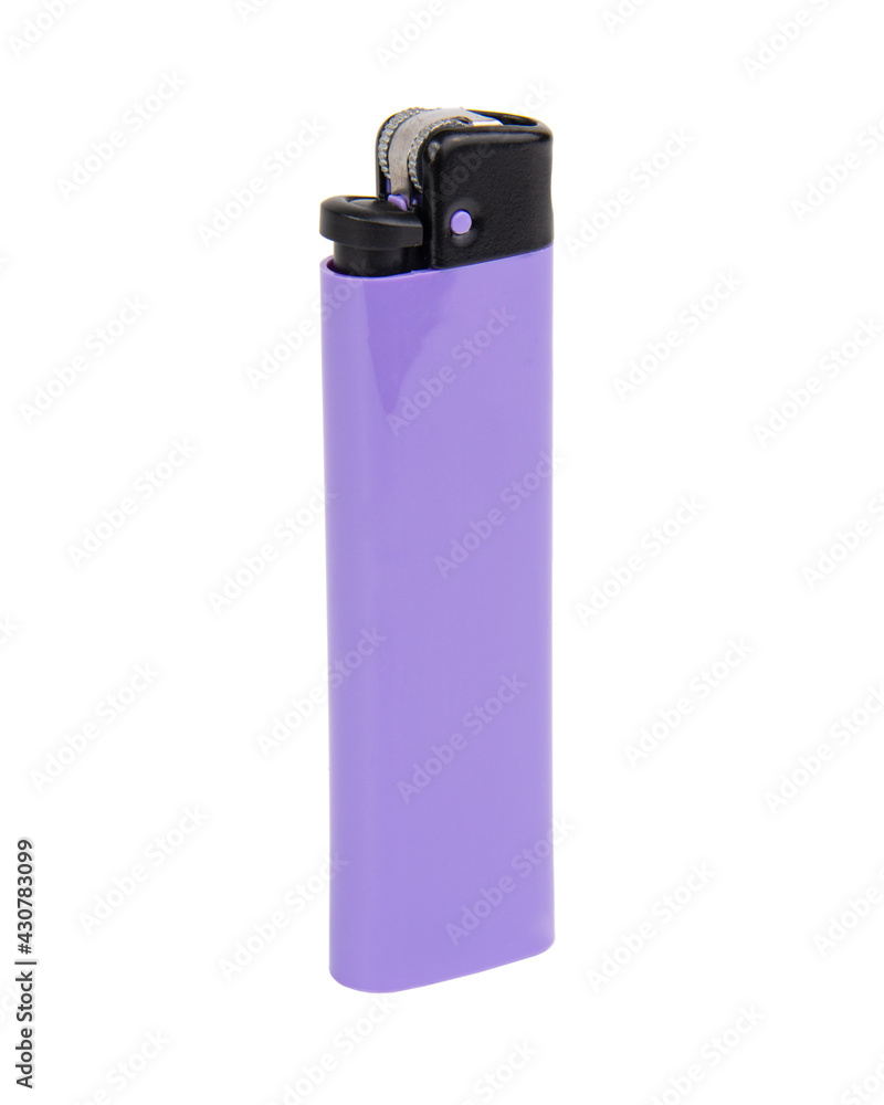 Violet lighter for cigarette isolated on the white background Violet lighter for cigarette isolated on the white background