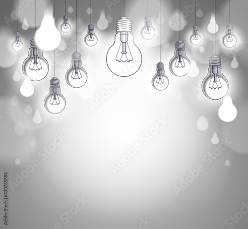 Idea concept light bulbs ve...