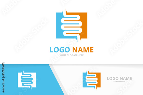 Intestine logo combination. Human internal organ, colon logotype design template.