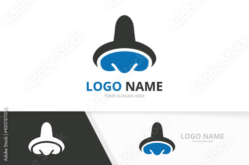 Vector nose logo template. ENT clinic, otolaryngology logotype design template.