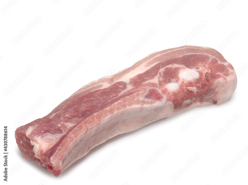 Raw Pork Rib Isolated On White Background