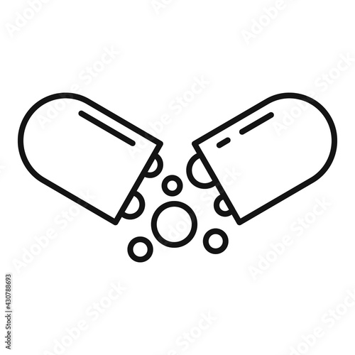 Digestion capsule icon, outline style