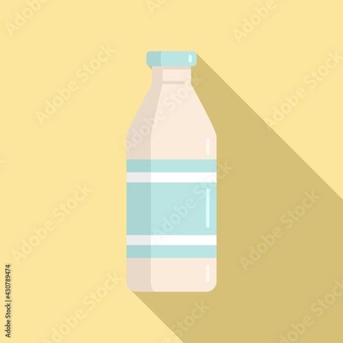 Milk bottle icon, flat style