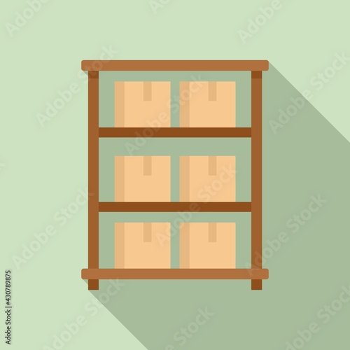 Parcel food storage icon, flat style