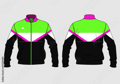 retro vintage windbreaker hoodie jacket template