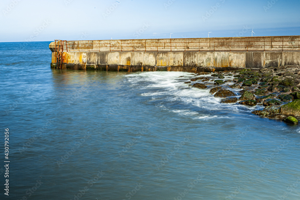 pier on the beach, entry to Seaton Sluice Harbour pier on the beach, entry to Seaton Sluice Harbour
