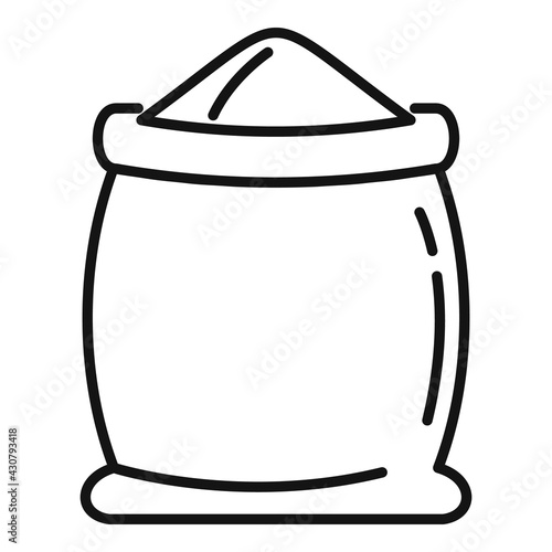Open flour sack icon, outline style