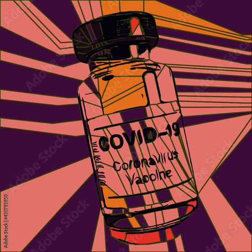 Covid 19 vaccine in pink with background