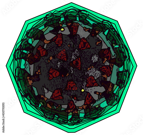 Abstract geometric virus ilustration