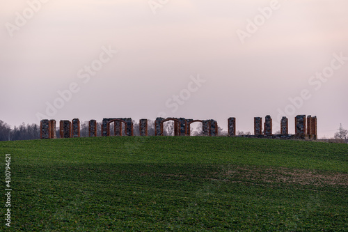 abandoned ruins of an old building reminiscent of the view one can see from Stonehenge